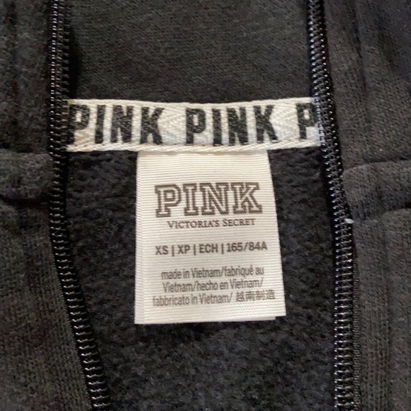 Victoria’s Secret Pink half zip sweatshirt. Black. Size- Extra Small. - Picture 2 of 3